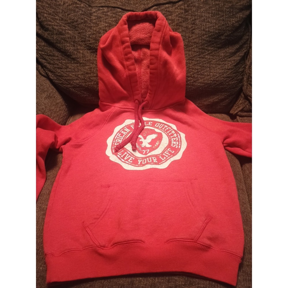 Men's XS American Eagle Red Hooded Sweatshirt